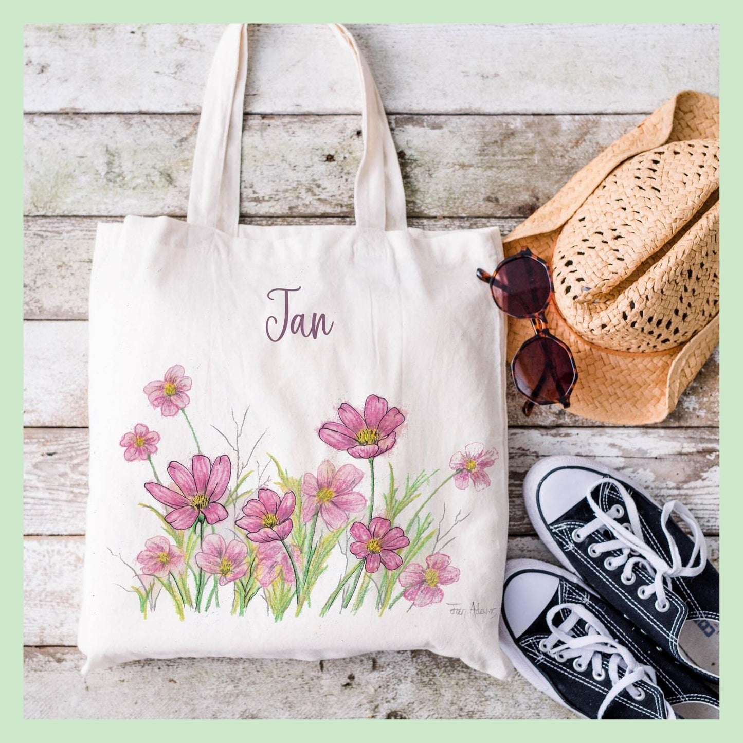 Cosmos Flower Tote Bag