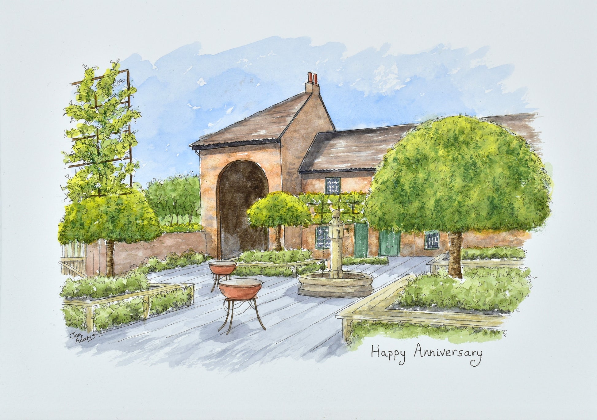 Hazel Gap Barn courtyard with barbeques