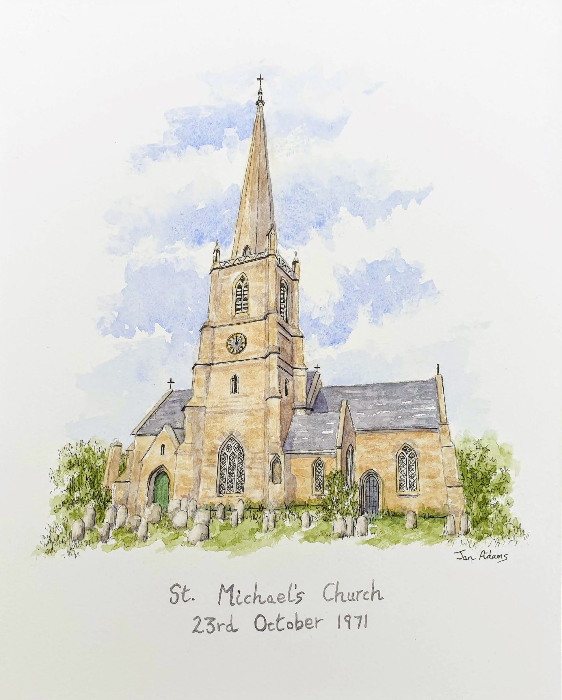 St Michael's Church pen and ink sketch