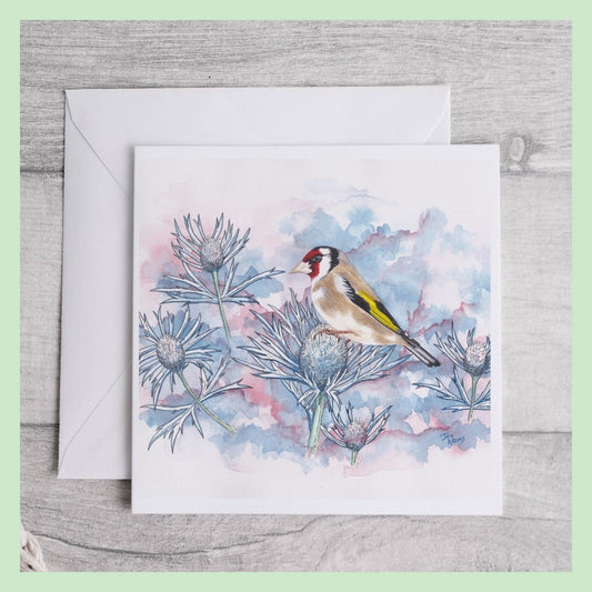 Goldfinch on Thistles Art Card