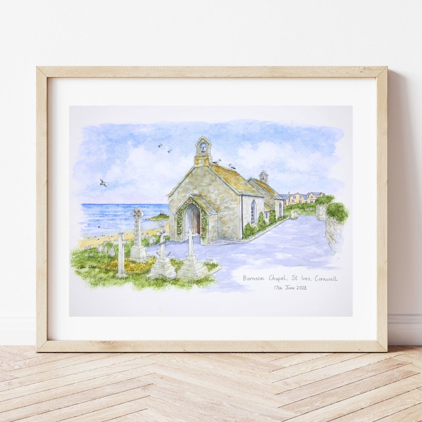Wedding venue church near the sea with flowers round doorway,  St Ives