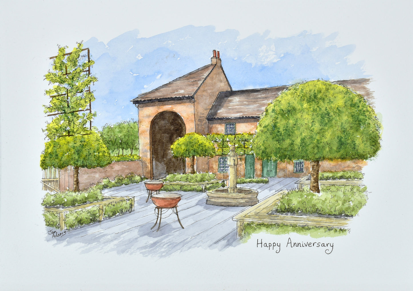 Hazel Gap Barn courtyard with barbeques