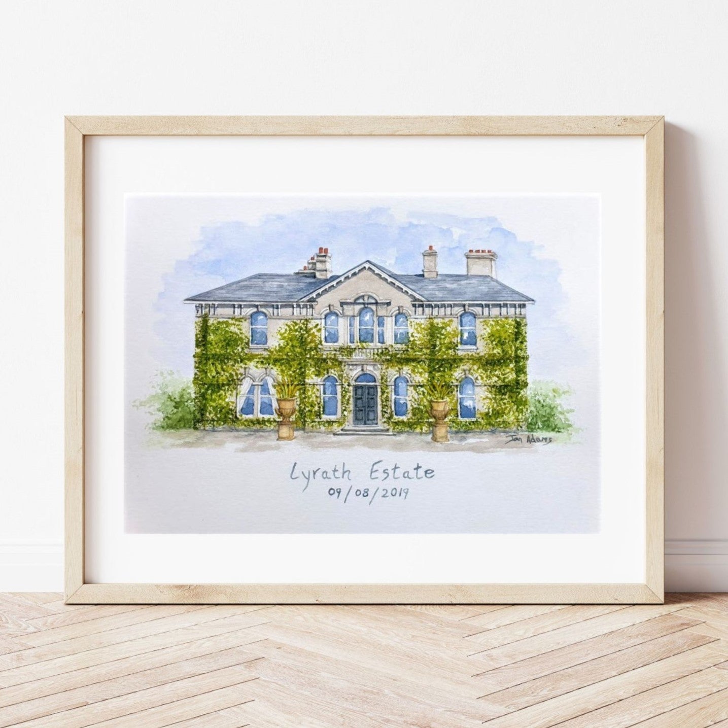 Large manor house with vines, Lyrath Estate
