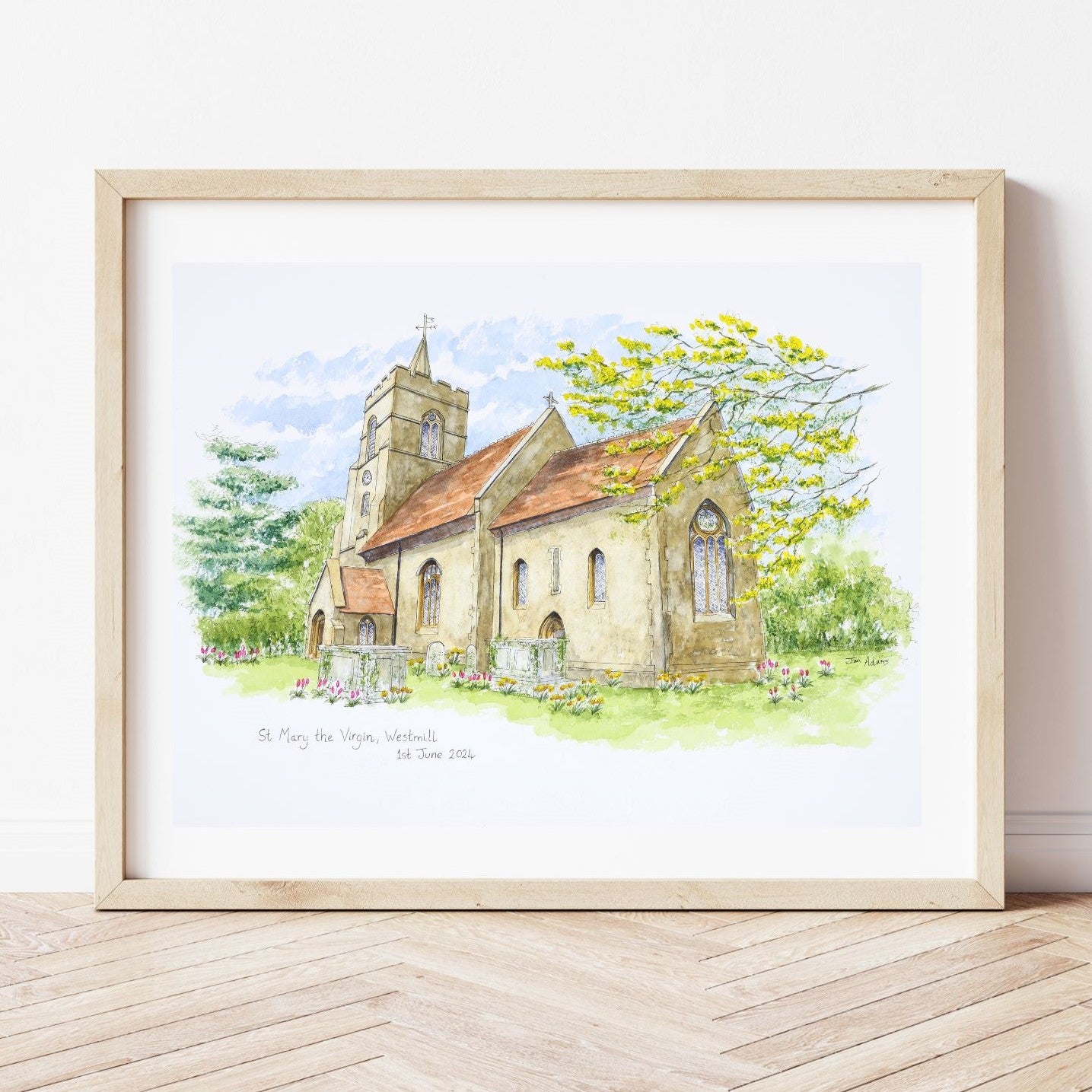 Wedding venue painting, St Mary the Virgin