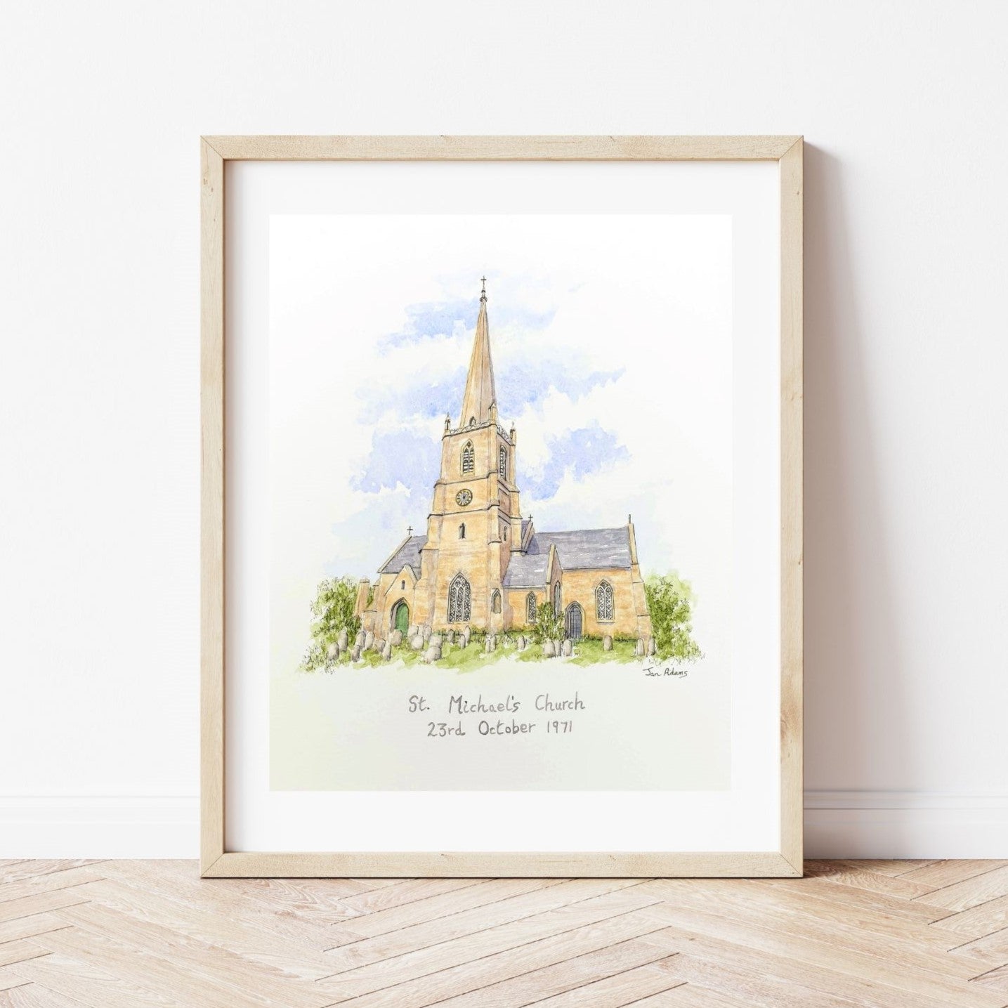 St Michael's Church sketch in watercolour
